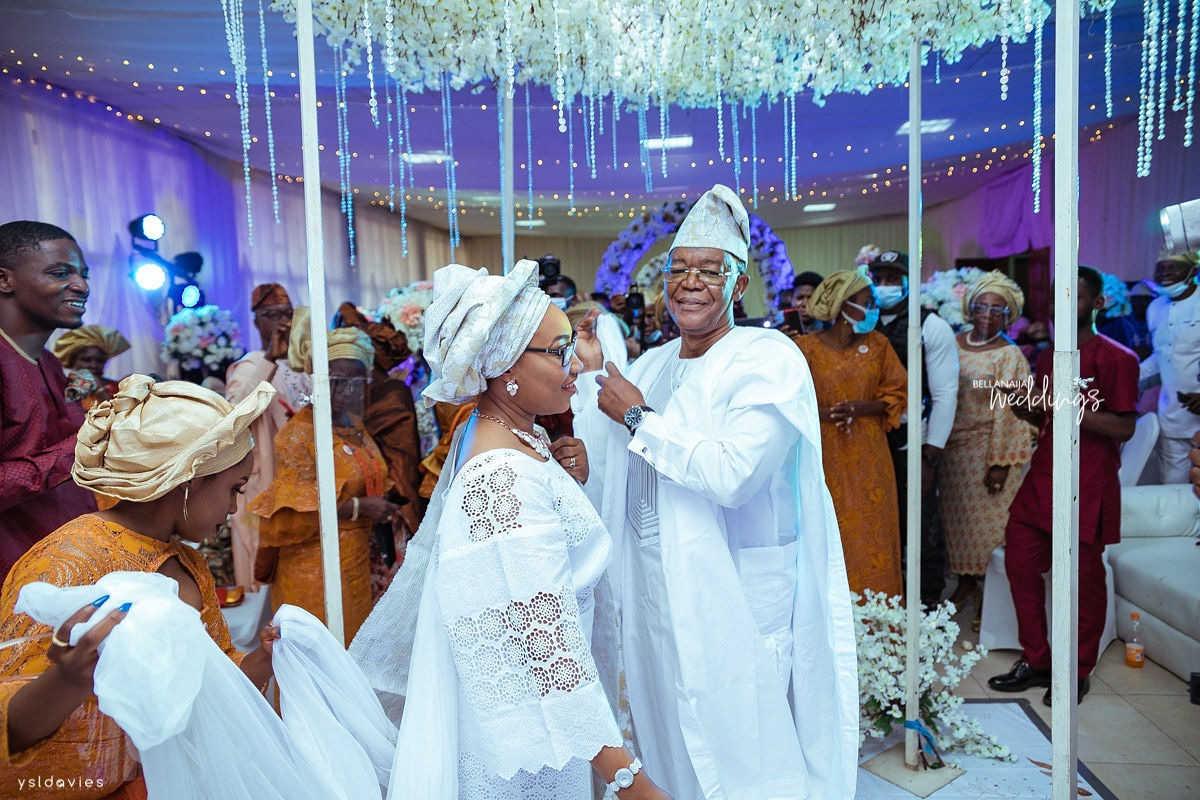 Nigerian divorcee who is in her 50s gets hitched to the love of her life, a widower in his sixties (photos/video)