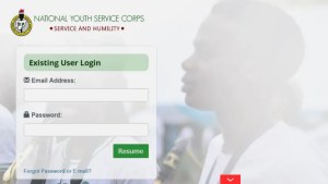 NYSC Online Portal Login Dashboard 2021