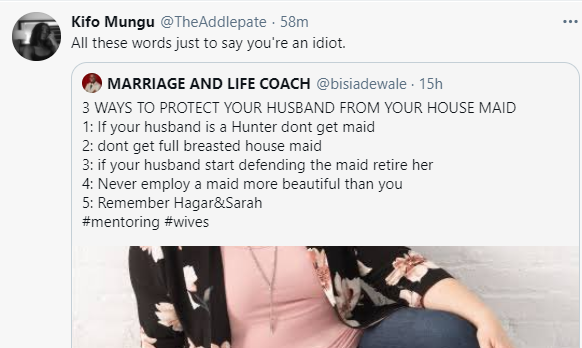 Marriage coach called out for his advice to women on how to protect their husbands from the maid