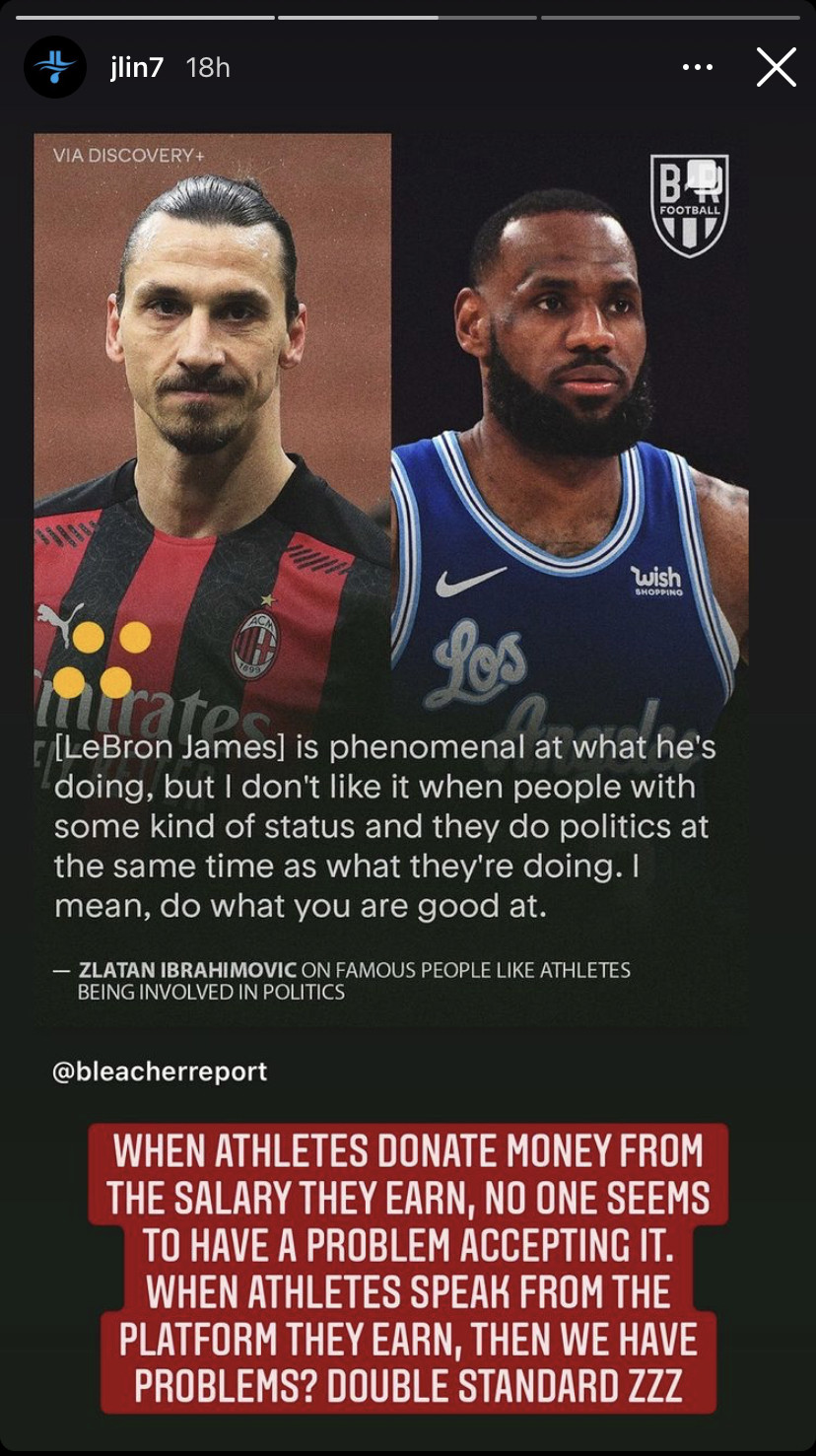 NBA stars come for Zlatan Ibrahimovic for criticizing LeBron James over his political activism