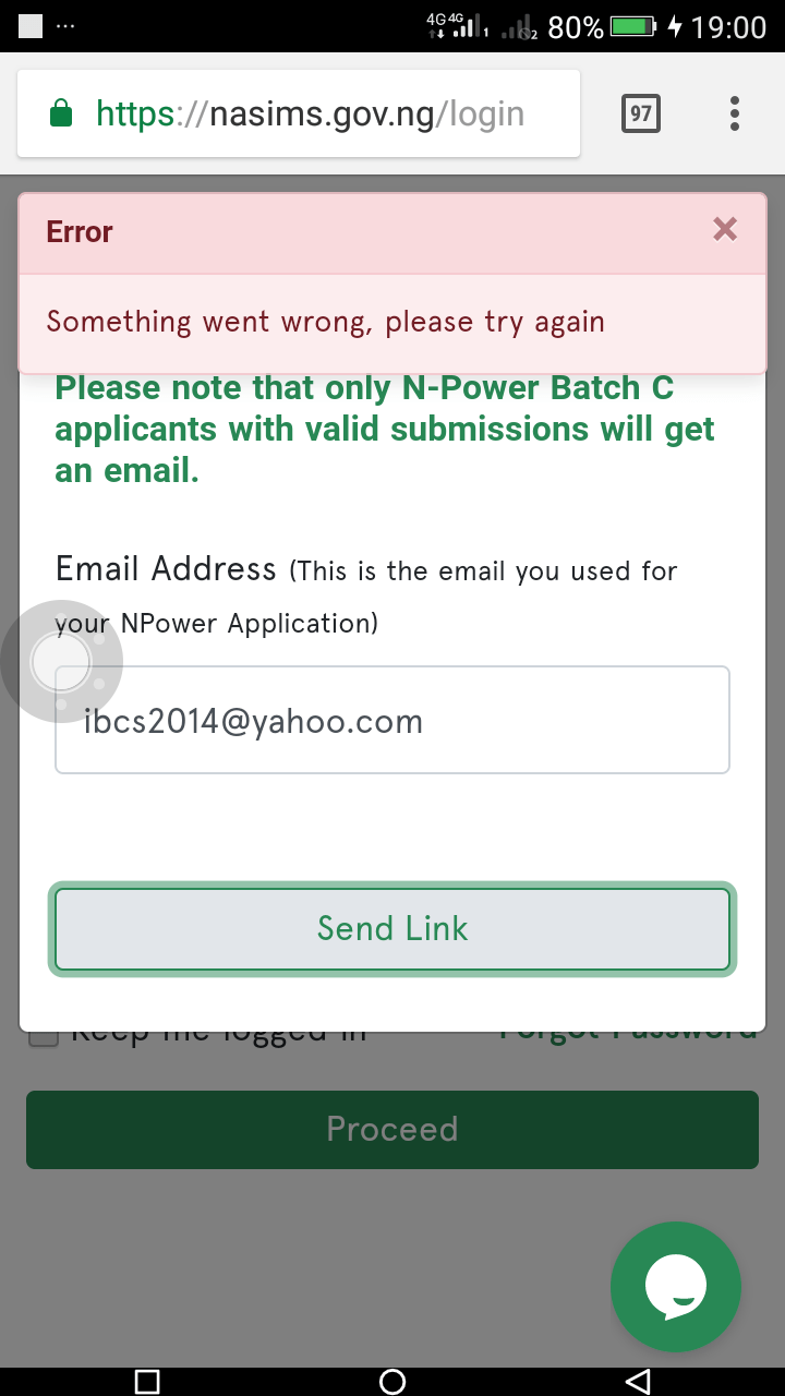 Npower error message 