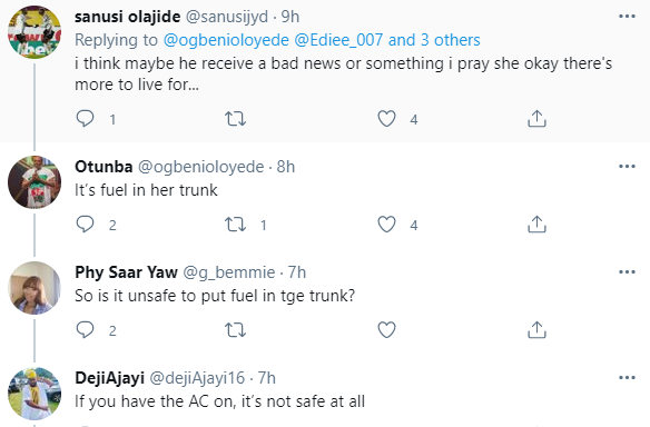 Nigerians rescue elderly woman who started convulsing while driving on Lekki-Epe expressway