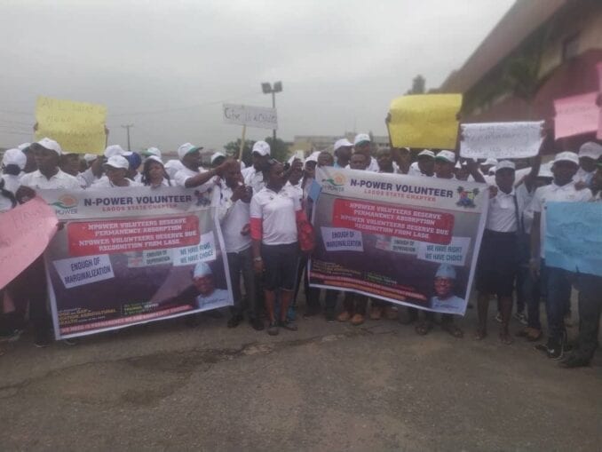 N Power beneficiaries protest in Lagos