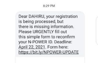 How to Identify Fake N-Power Text Message