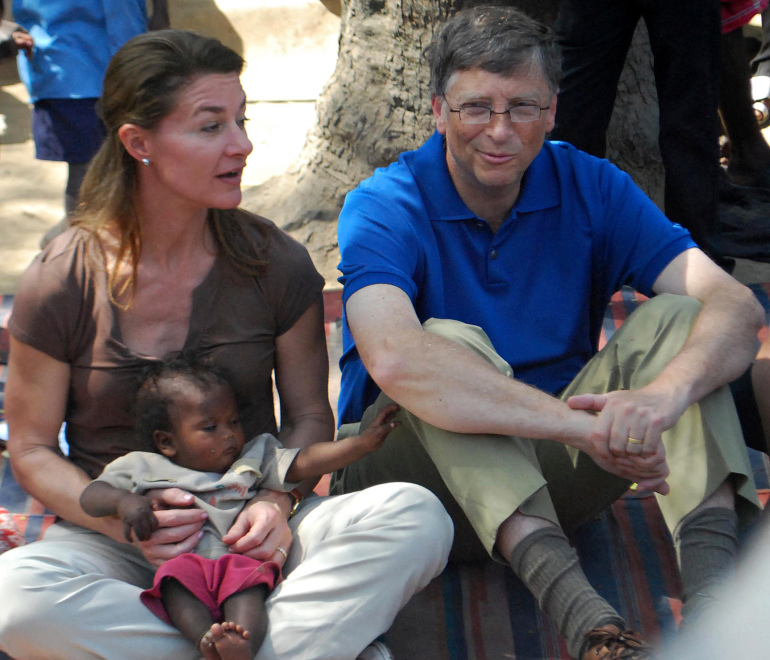 Melinda and Bill Gates on a visit to India’s Bihar state in 2011.