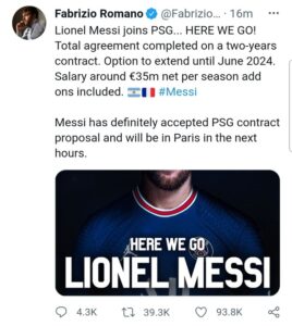 Lionel Messi Joins PSG