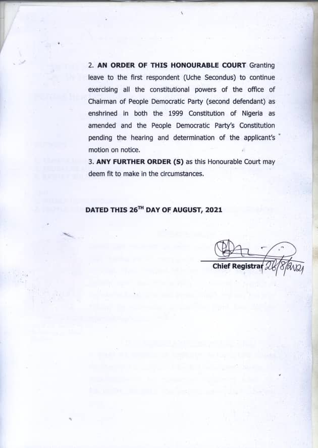 Court Restores Secondus As PDP National Chairman