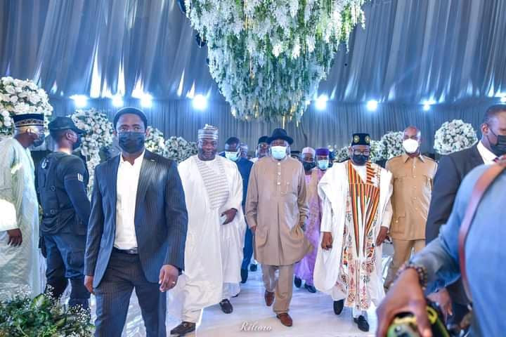 Patience and Goodluck Jonathan, Ahmed Lawan, Gov Diri, Dino Melaye, others at wedding reception of Gov. Mohammed