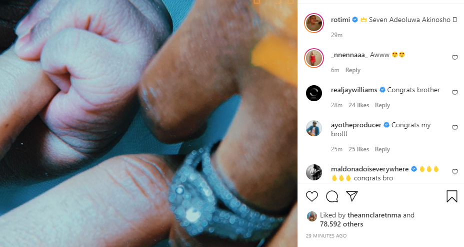 Power star, Rotimi and fiancee Vanessa Mdee welcome their first child