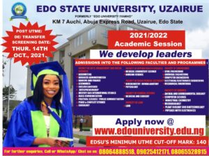 Apply For Edo State University Uzairue Admission 2021 - Jamb CutOff Mark 140