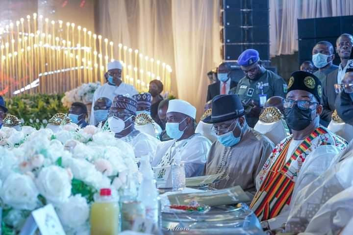 Patience and Goodluck Jonathan, Ahmed Lawan, Gov Diri, Dino Melaye, others at wedding reception of Gov. Mohammed