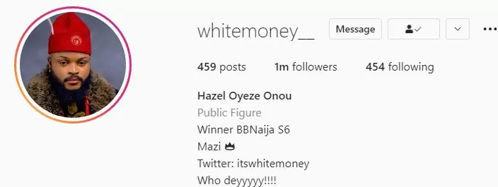 Whitemoney Achievement Instagram Followers