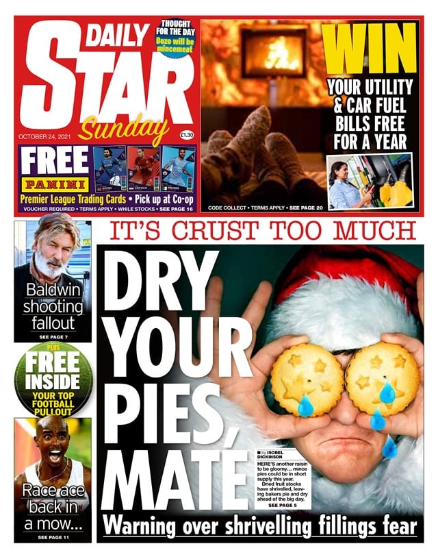 UK Daily Newspapers Front Pages Review Today, Sunday, 24 October 2021