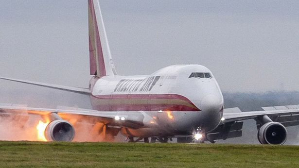 Plane bursts into flames after making 
