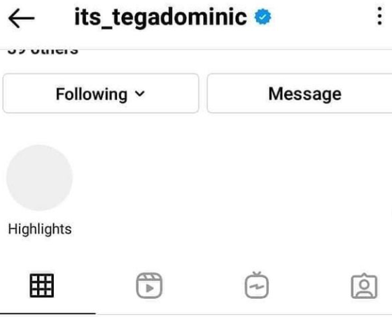 BBNaija star, Tega Dominic, deactivates IG handle hours after saying she was done with online bullying 