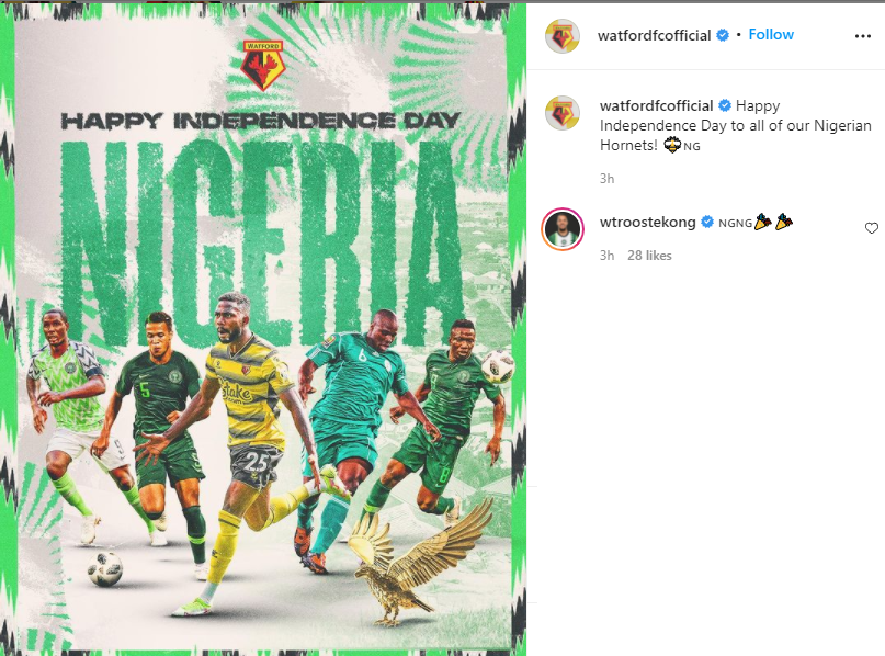 ?Premier League Club Watford Celebrate Nigeria on her 61st Independence Day