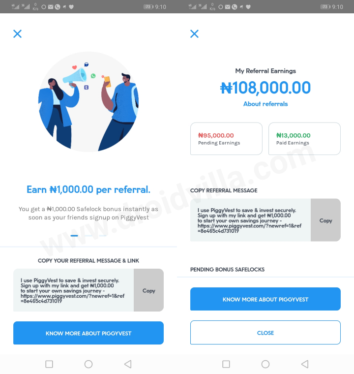 Droidvilla How to Earn Over N10000 Weekly With This Top 5 Paying refer and earn apps in nigeria refer and earn apps in nigeria piggyvest