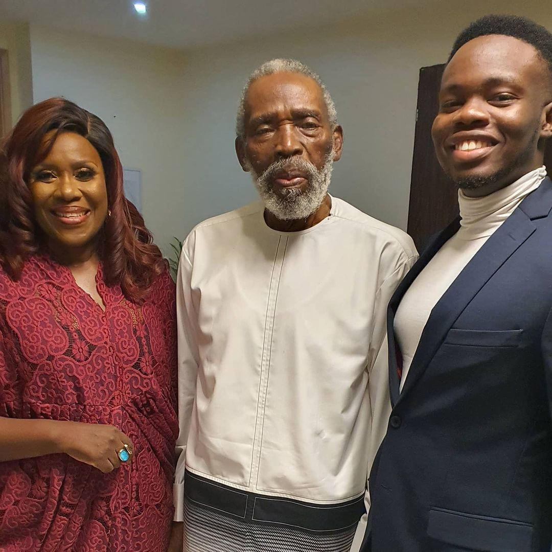 Veteran actor Olu Jacobs steps out with his wife Joke Silva and son (photos)