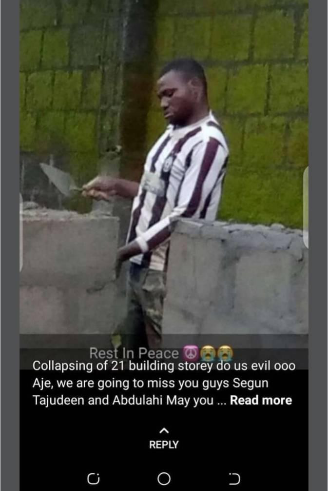 Photos of two construction workers who died in Ikoyi building collapse 