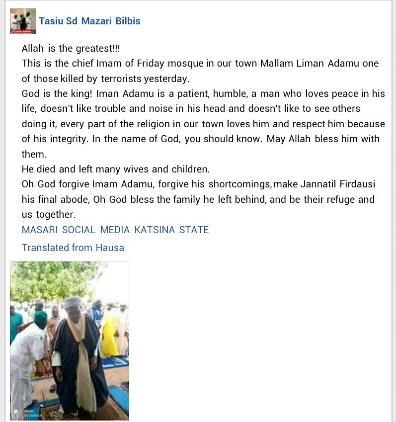 Bandits kill Chief Imam for resisting kidnap in Katsina 