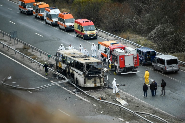 Twins burnt alive with parents in Bulgaria bus crash that claimed 46 lives