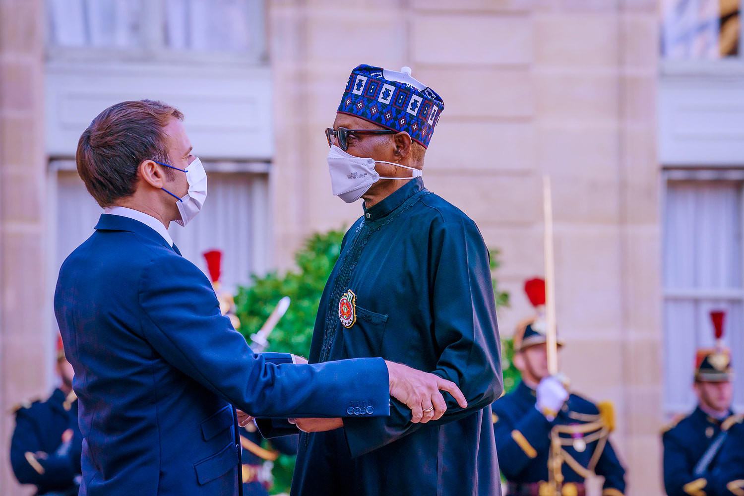 President Buhari meets with French president, Emmanuel Macron, in France (photos)