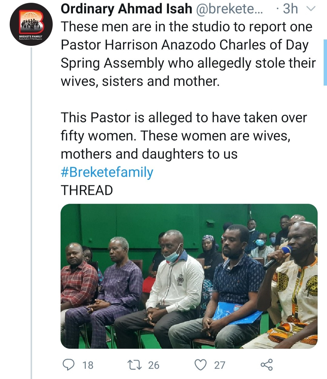 Multiple men gather at radio station to accuse popular pastor of "snatching" their wives, sisters, and mothers