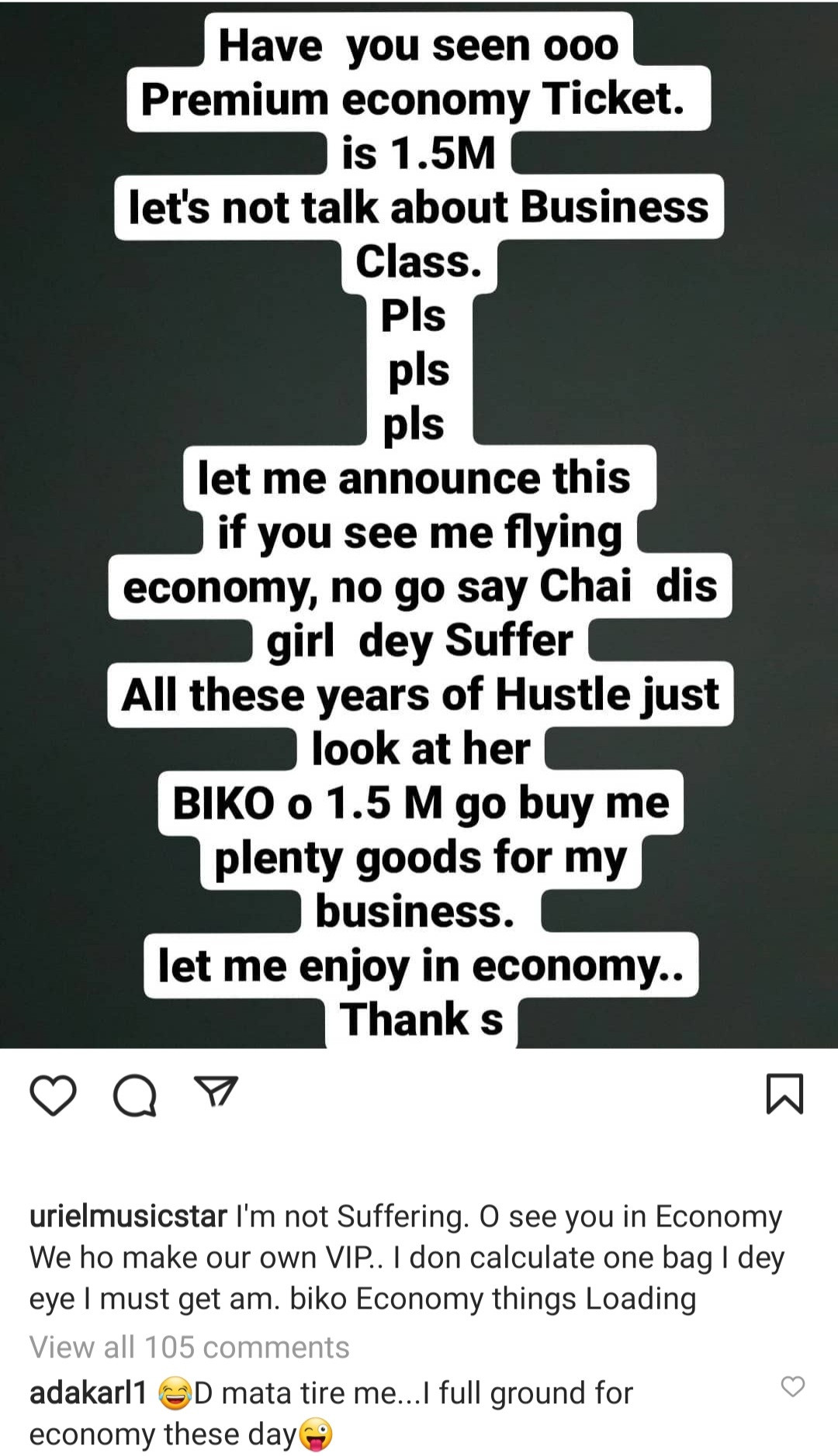 "If you see me in economy, don