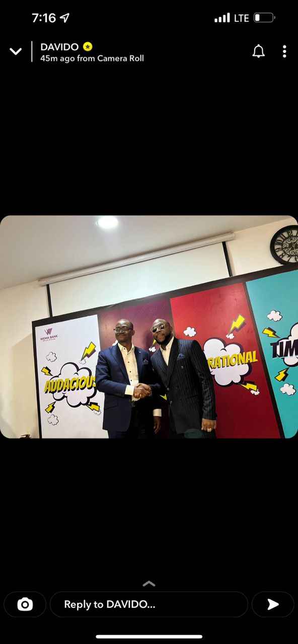 DAVIDO Becomes WEMA Bank Ambassador