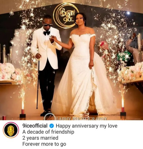 Singer 9ice and wife celebrate 2nd wedding anniversary