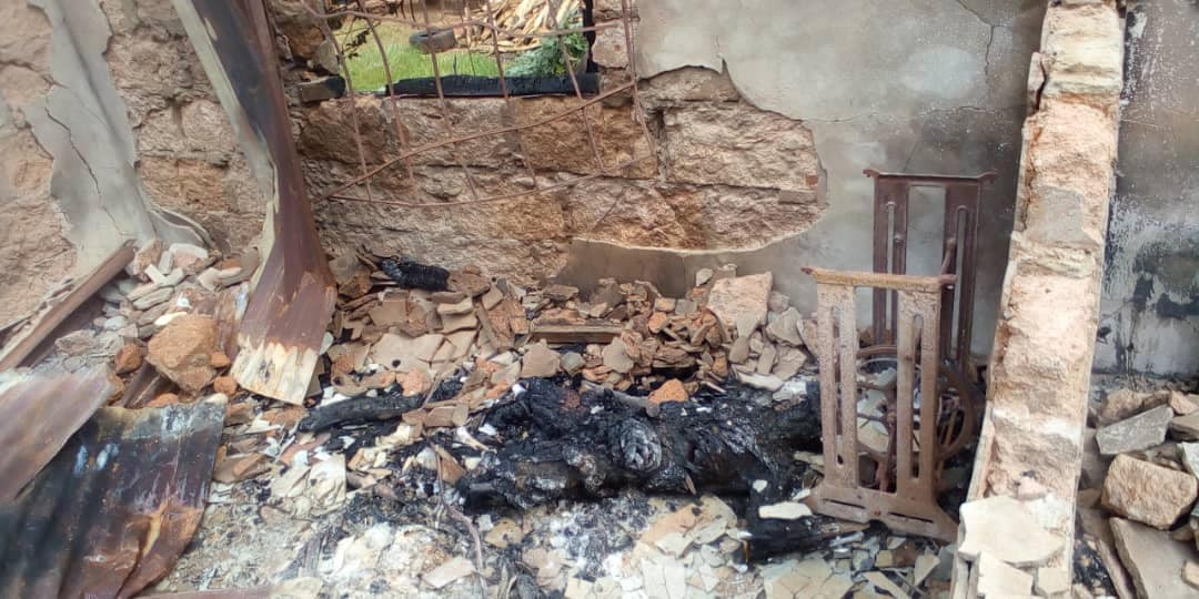 Sixty nine year old visually impaired burnt beyond recognition as fire guts residential building in Anambra (photos)