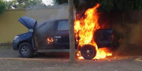 Breaking: Boko Haram Fighters Take Over Yobe Police Station, Barracks, Set Operational Vehicles Ablaze