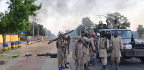 Breaking: Boko Haram Fighters Take Over Yobe Police Station, Barracks, Set Operational Vehicles Ablaze