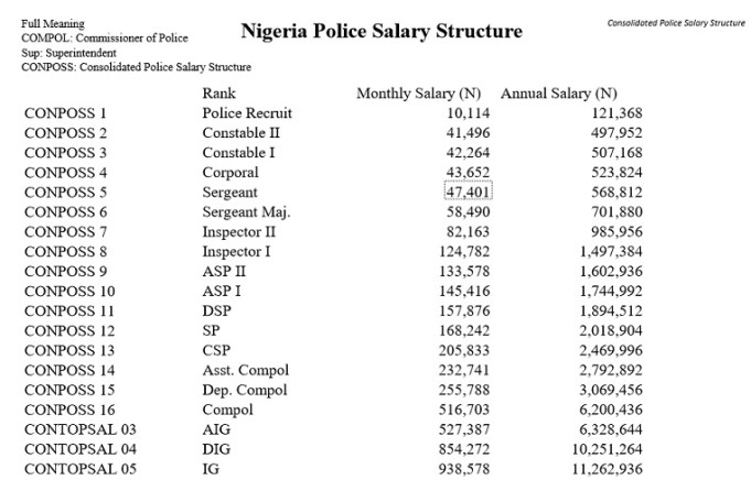 FG officially approve  20% increment of Nigeria Police Salary - See Nigeria Police Salary 2022