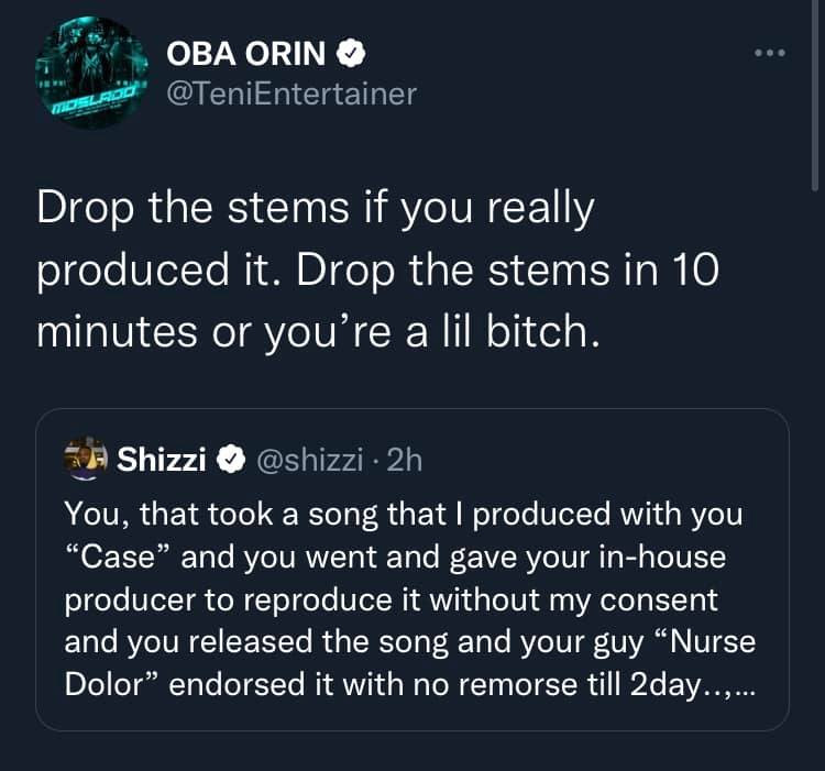 You wanted to waste my life - Teni fires back at music producer Shizzi and his wife following their comment after she complained about users 