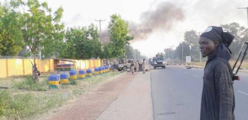 Breaking: Boko Haram Fighters Take Over Yobe Police Station, Barracks, Set Operational Vehicles Ablaze