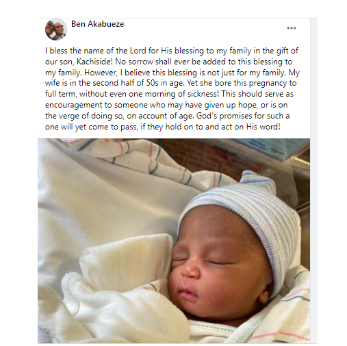 DG, Budget office, Ben Akabueze, and wife welcome baby boy
