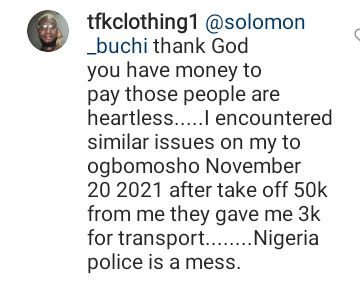 Police officers extorted N50k from me and gave me N3k for transport - Nigerian fashion designer claims 
