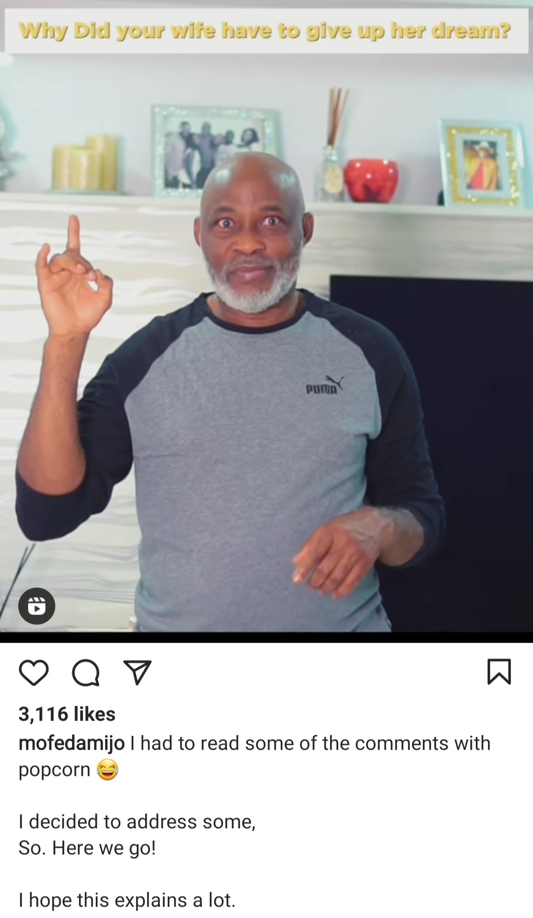 RMD responds to critics of his wife