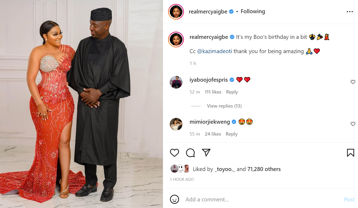Actress Mercy Aigbe shows off her 