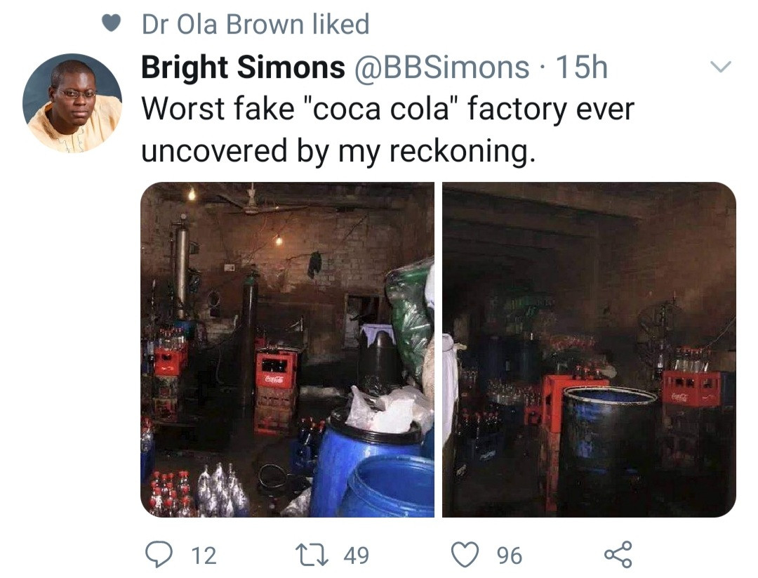 Factory producing fake soft drinks and passing it off as popular brands is uncovered