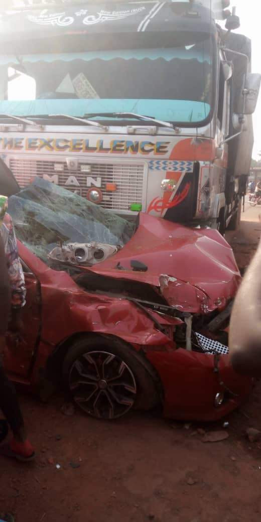 Three siblings emerge alive after a trailer crushed their car in Nsukka