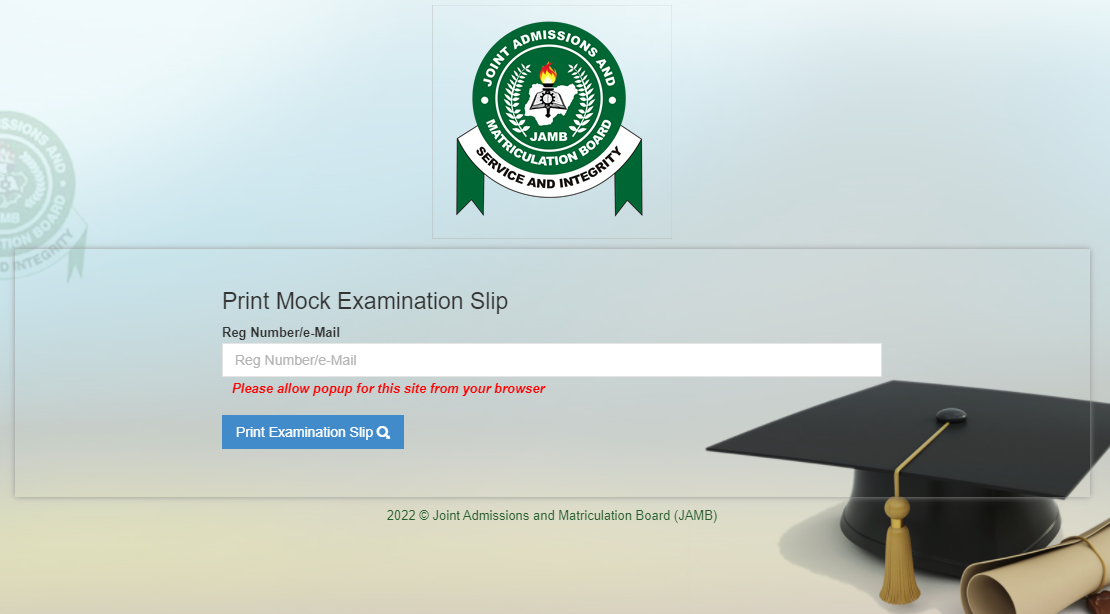 JAMB Mock Slip Reprint Portal 2022 | How to Print Mock Examination Slip