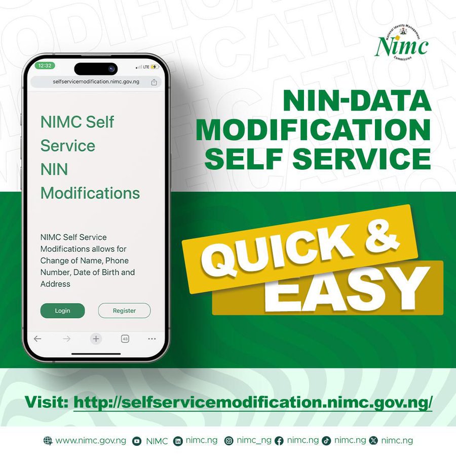 NIMC Launches Mobile App For Nigerians To Correct Name, Date Of Birth, Phone Numbers On NIN